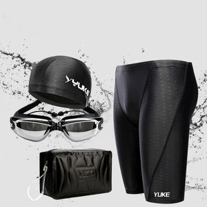 Men's Waterproof Equipment Swimming Cap Goggles Suit