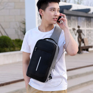 Anti-theft USB charging chest bag with you