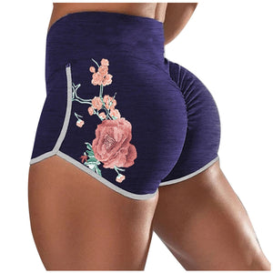 Women Female Push Up Gym Legging Running Floral Workout Shorts Scrunch Booty Gym Comfortable Pants