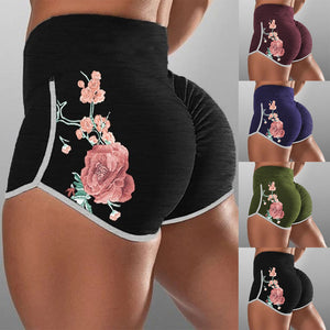 Women Female Push Up Gym Legging Running Floral Workout Shorts Scrunch Booty Gym Comfortable Pants