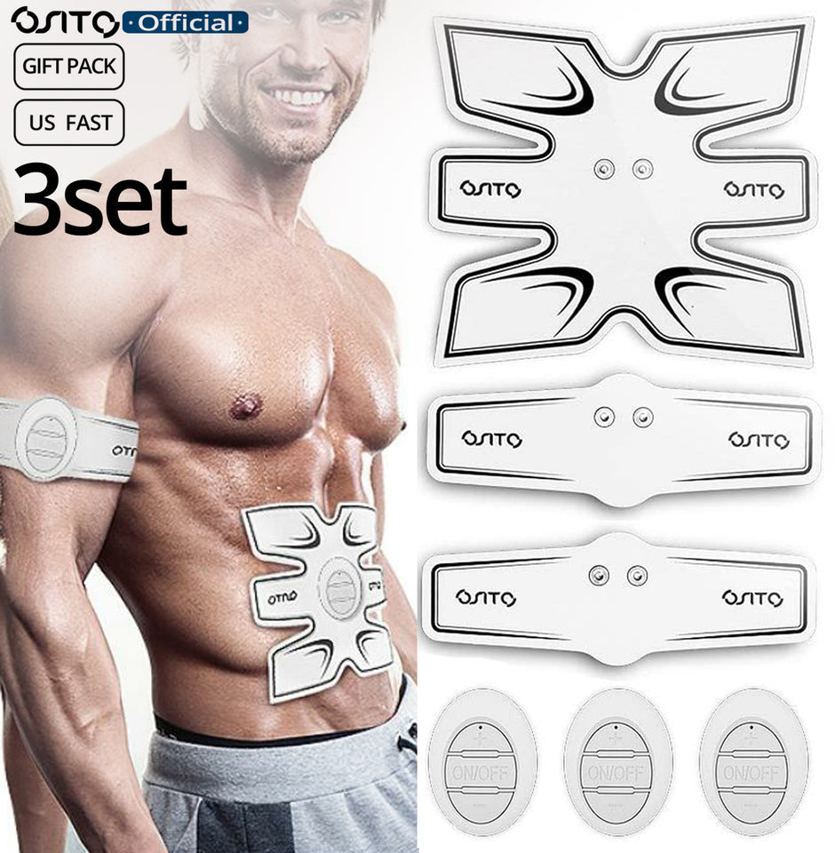 OSITO 3 Sets Massager Machine Stimulator Fitness Trainer Arm,Waist,Leg Abdominal