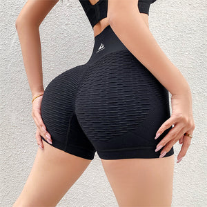 Women's Grid Design, High Waist Fitness Active Gym Shorts