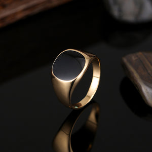 Classic Smooth Oil Dripping Men's Zinc Alloy Ring