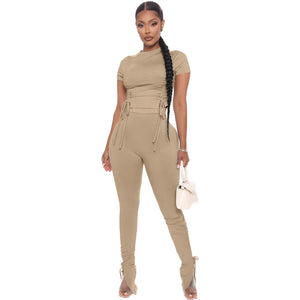 Crop Top And Pants Female Casual Matching Sets