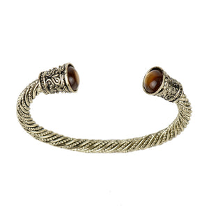 Ancient Gold Domineering Stripes Nordic Viking Bracelet Tiger Eye Bracelet