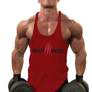Summer Cotton Fitness Muscle Men's Thin Shoulder Strap I-print Halter Tank