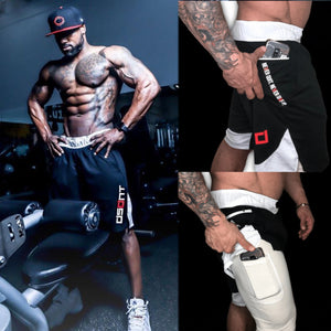 Muscle Men Double Layer Shorts With Multiple Pockets