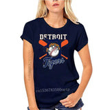 Men's New Tiger Mascot Distressed Detroit Base T-Shirt 2021 Trendy Streetwear Tee Shirt