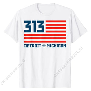 Detroit City Apparel For Men Women DETROIT 313 Area Code T-Shirt NormalLeisure T Shirt Family Cotton Men T Shirt