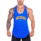 Michigan Midwestern USA Print Gym Fitness Bodybuilding Tank Tops Men's Casual Sleeveless Mesh Quick Dry Racer Back Muscle Shirt