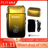 Kemei TX10 New Electric Shaver with LED Display Screen Rechargeable Hair Beard Razor Bald Head Shaving for Men