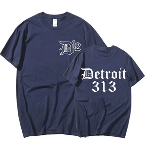 Rapper Eminem T-shirt Detroit Michigan 313 Print T Shirt Men Women Fashion Casual Cotton T-shirts Oversized Tops Male