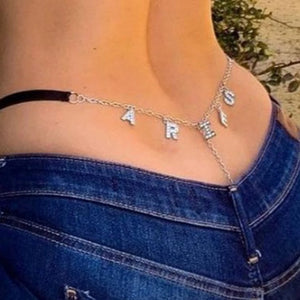 Sexy Customized Bling Crystal Letters DIY Name Waist Chain Women Body Chain Multicolor Bikini Thong Beach Custom Jewelry Gift