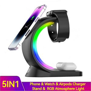 4 In 1 Magnetic Wireless Charger Fast Charging For Smart Phone Light Charging Station