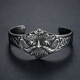 Nordic Vintage Viking Warrior Head Stainless Steel Bracelet