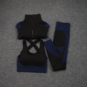 Three-piece Stretch Fitness Pants Sports Yoga Suit